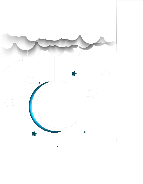 Starry Night Crescent Moon PNG image