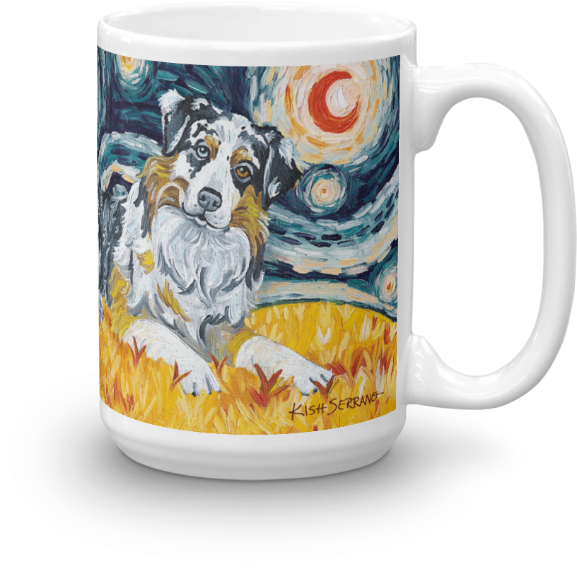 Starry Night Dog Mug PNG image