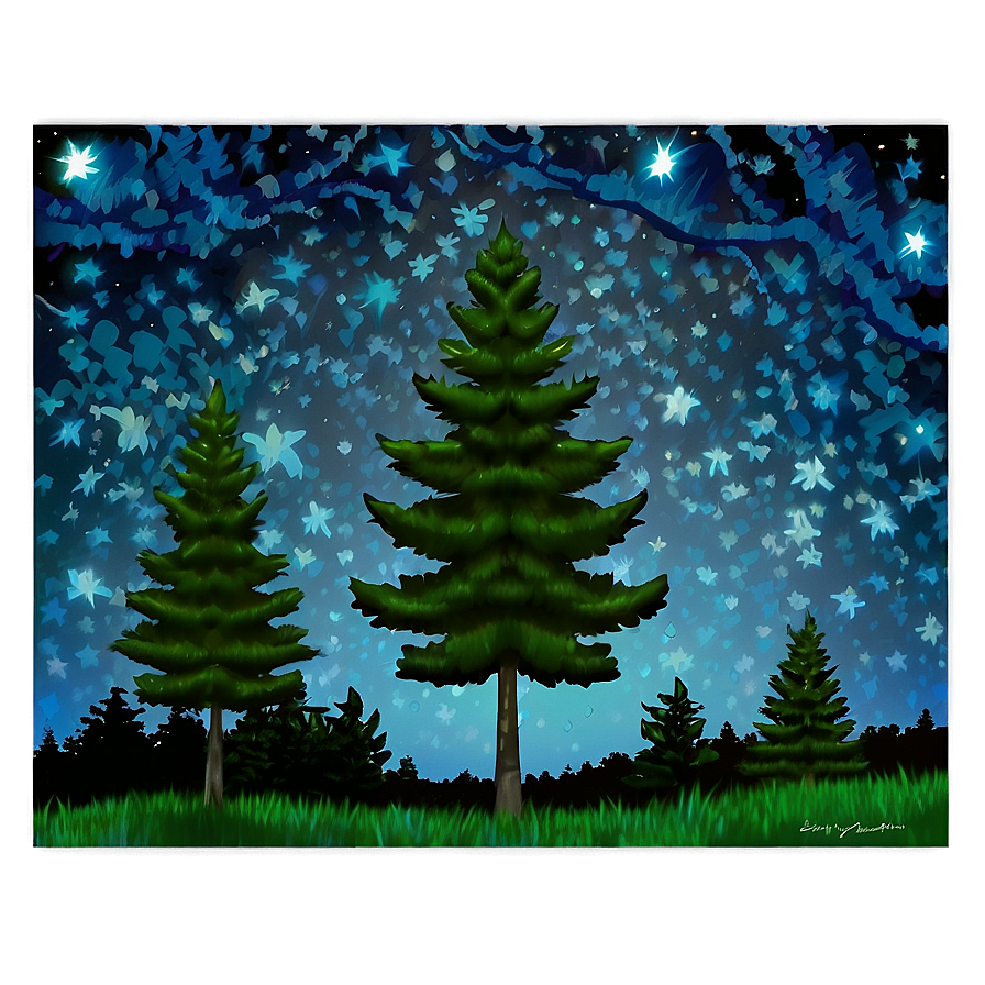 Starry Night Trees Png 69 PNG image