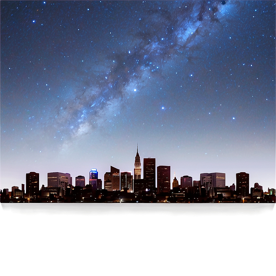 Starry Sky Over City Png 06252024 PNG image