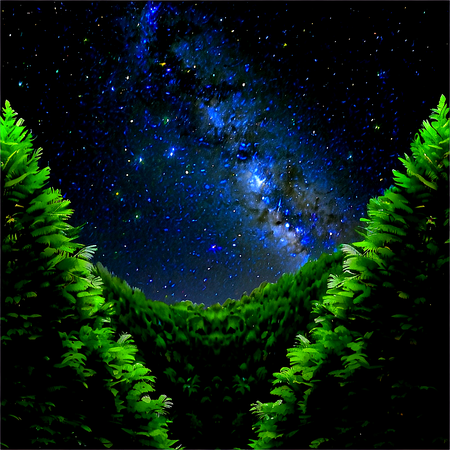 Starry Sky Over Forest Png 06252024 PNG image