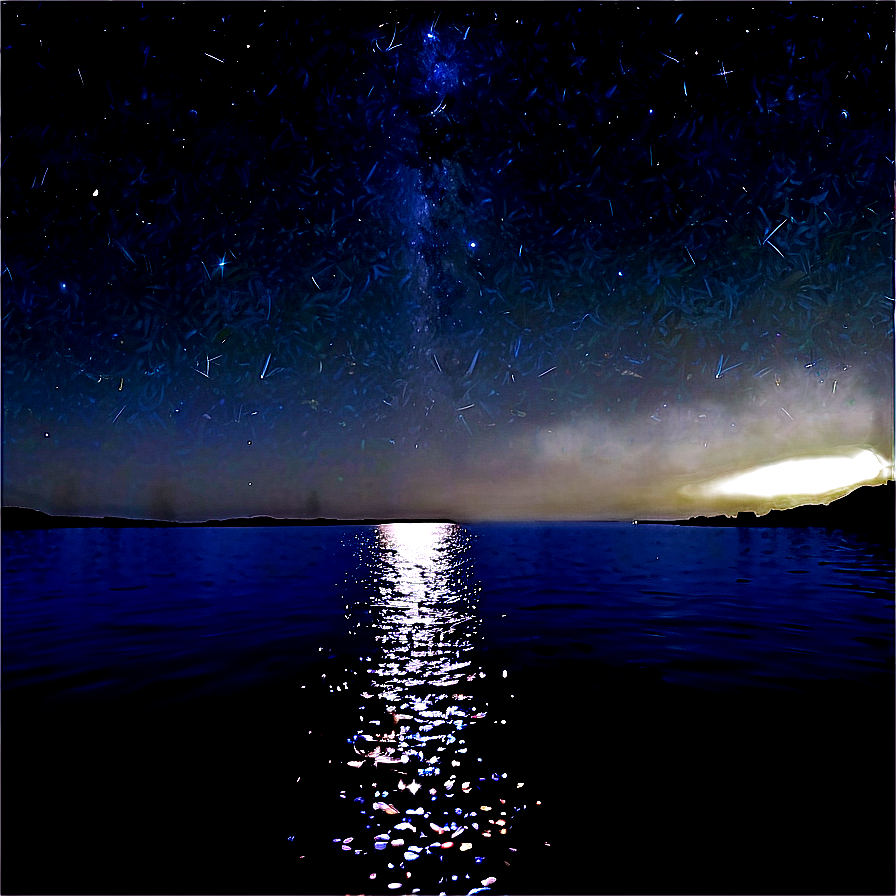 Starry Sky Over Lake Png 06252024 PNG image