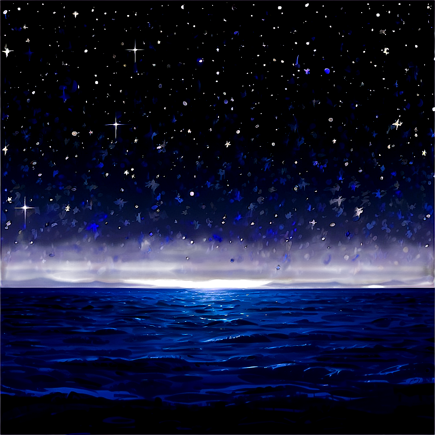 Starry Sky Over Ocean Png Gme19 PNG image