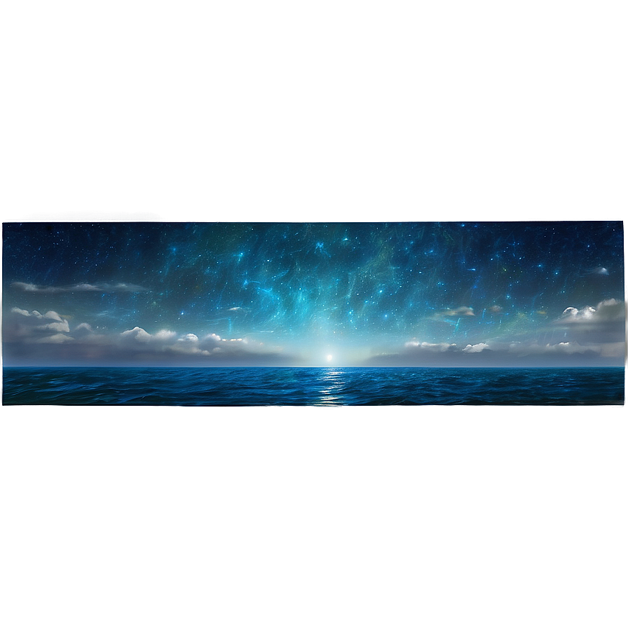 Starry Sky Over Ocean Png Nxd78 PNG image