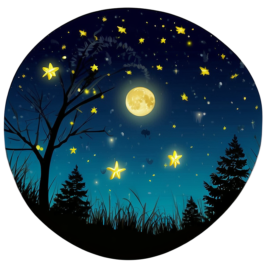 Starry Summer Night Png Uyg45 PNG image