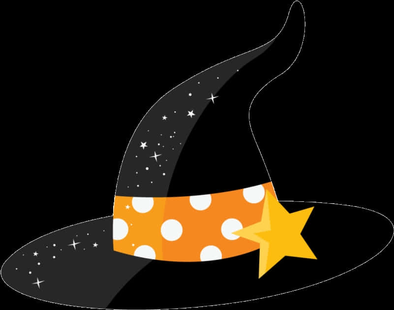 Starry Witch Hat Illustration PNG image
