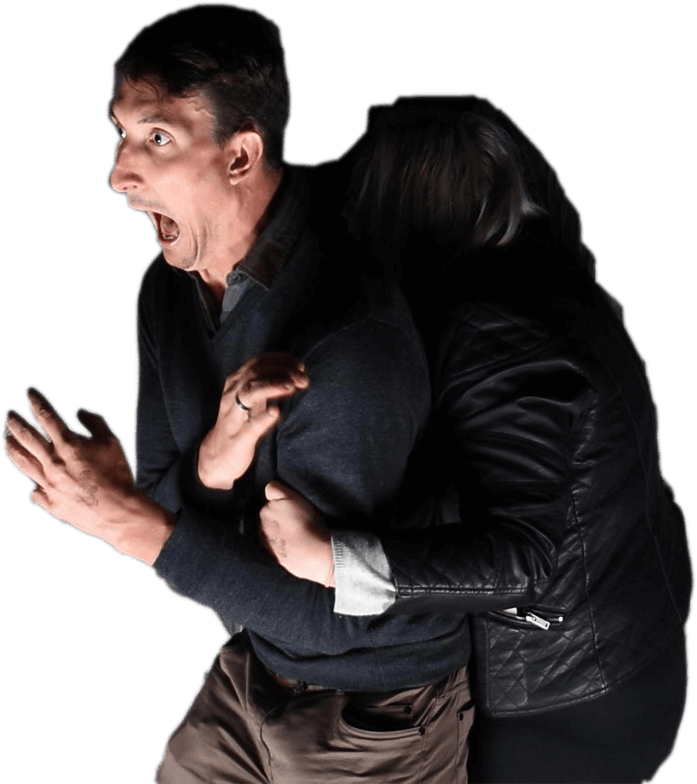 Startled Manand Woman Reactingin Fear PNG image