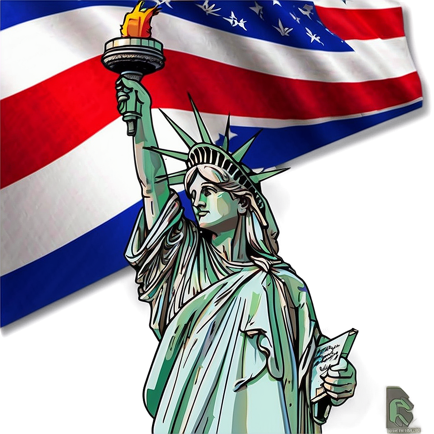 Statue Of Liberty On 4th Of July Png Aqh39 PNG image