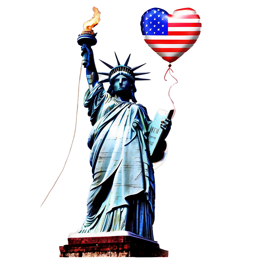 Statue Of Liberty On 4th Of July Png Cot76 PNG image