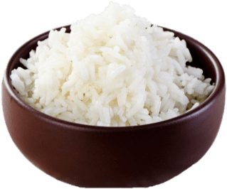 Steamed White Ricein Brown Bowl PNG image
