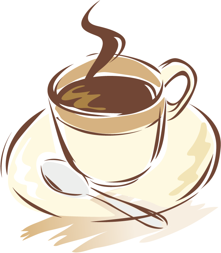 Steaming Coffee Cup Art PNG image