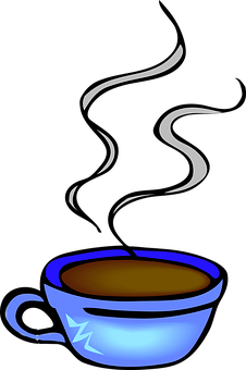 Steaming Coffee Cup Art PNG image