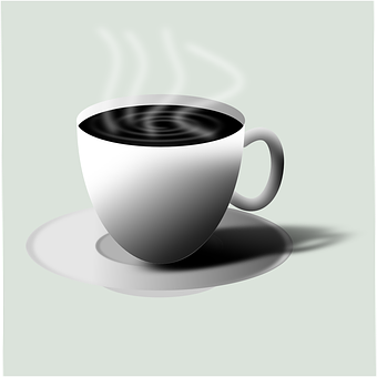 Steaming Coffee Cup Graphic PNG image