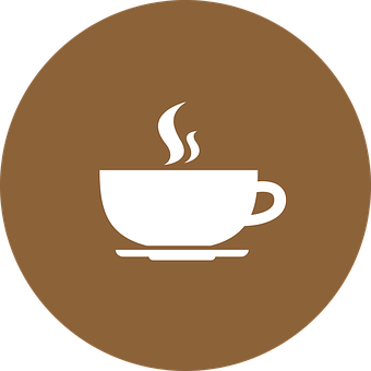 Steaming Coffee Cup Icon PNG image