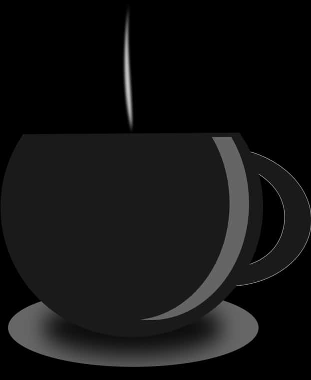 Steaming Coffee Cup Silhouette PNG image