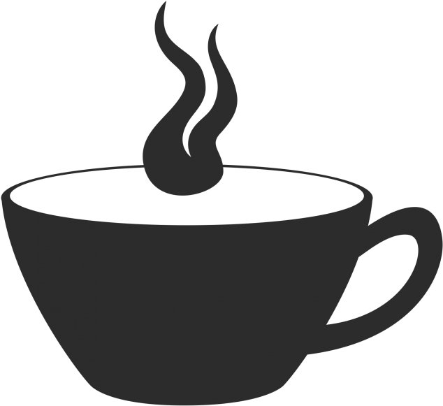 Steaming Coffee Cup Silhouette PNG image