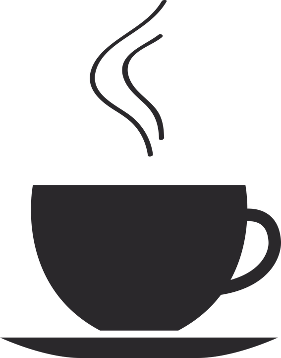 Steaming Coffee Cup Silhouette PNG image