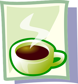 Steaming Coffee Cup Vector PNG image
