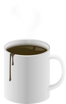 Steaming Coffee Mug Graphic PNG image
