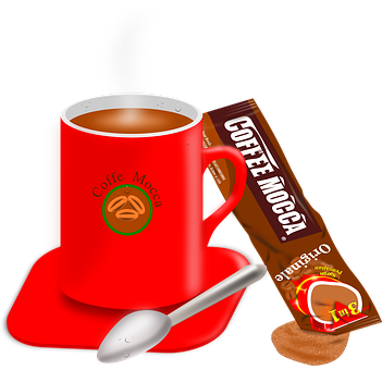 Steaming Coffee Mugand Chocolate Bar PNG image