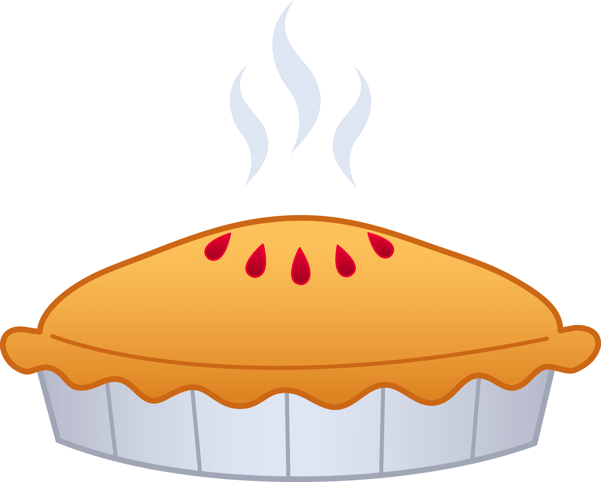 Steaming Fresh Pie Illustration PNG image