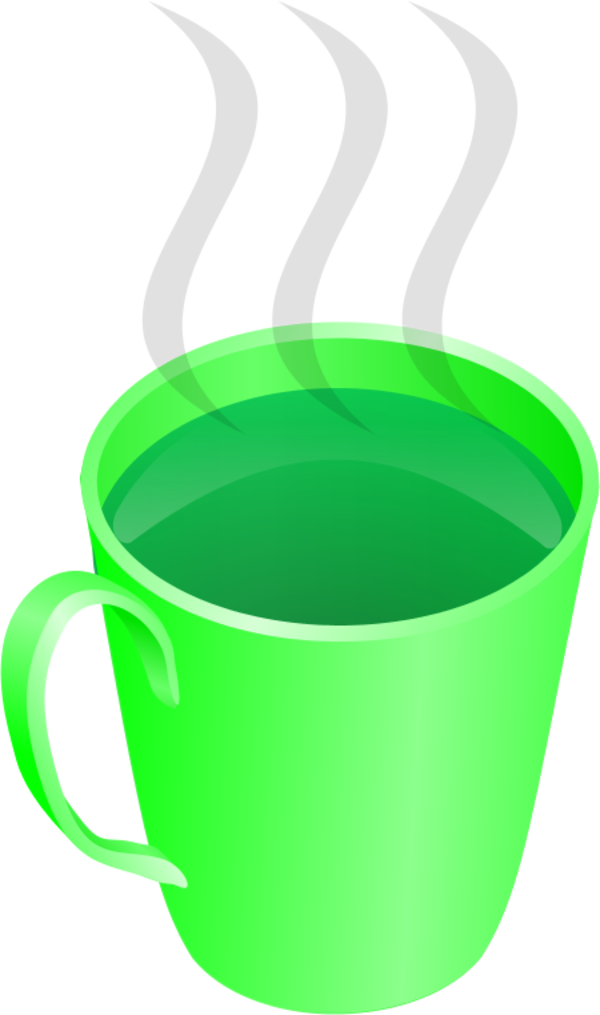 Steaming Green Tea Cup Vector PNG image