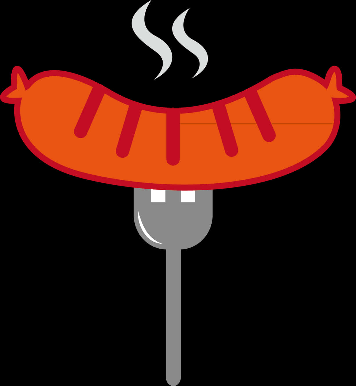 Steaming Hot Dogon Fork PNG image