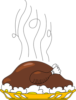 Steaming Roast Turkeyon Platter PNG image