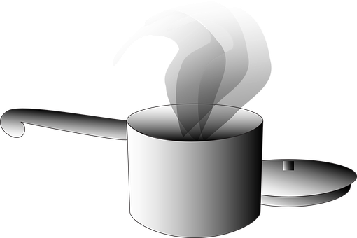Steaming Saucepan Vector Illustration PNG image