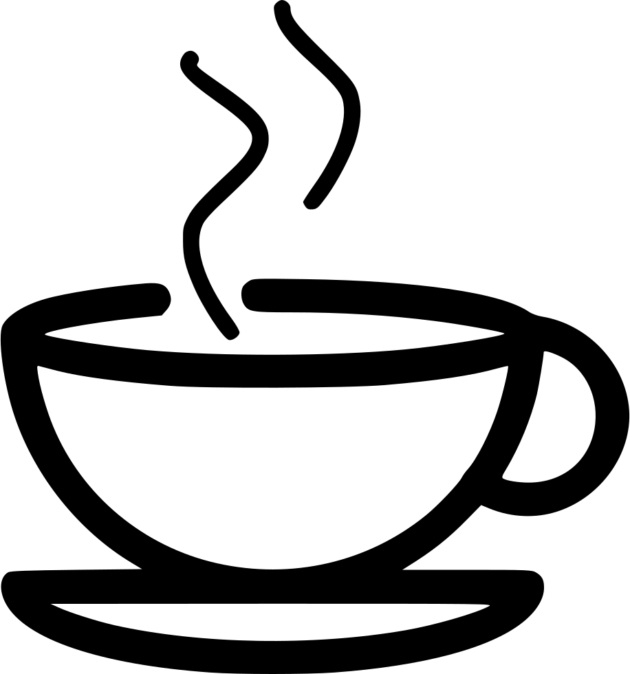 Steaming Tea Cup Outline PNG image