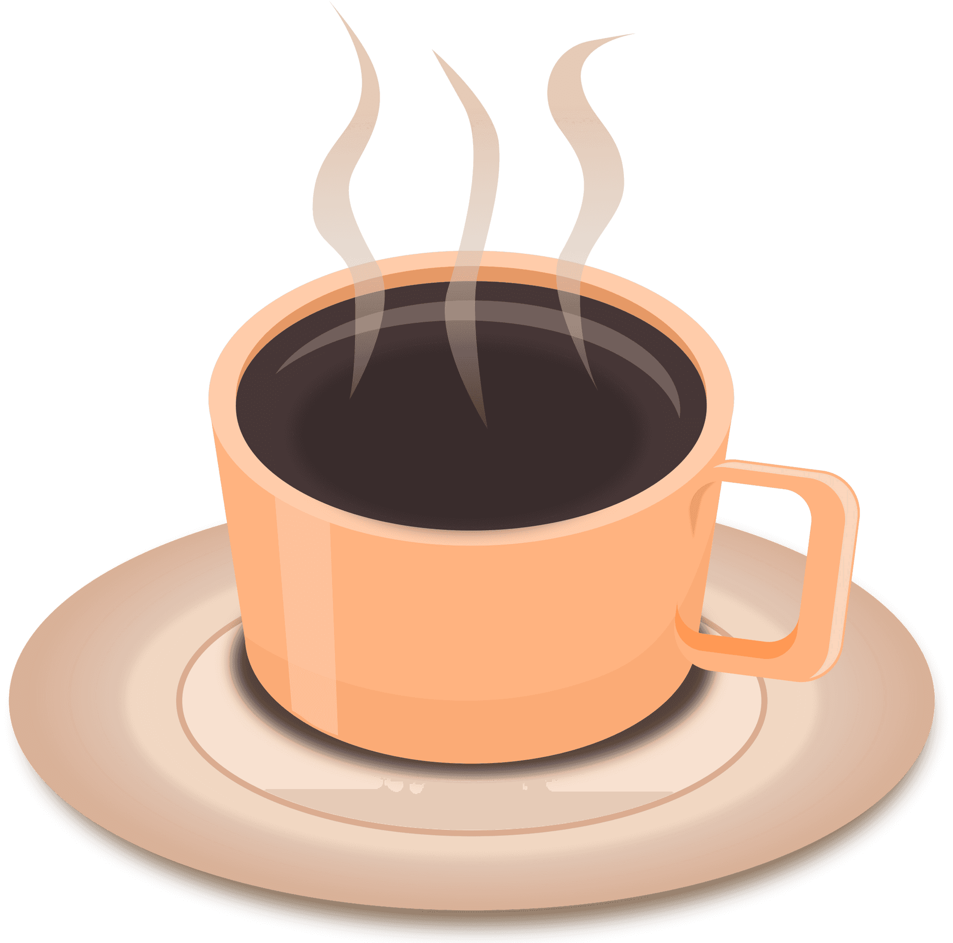 Steaming Tea Cupon Saucer PNG image