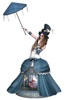 Steampunk Carousel Girl PNG image