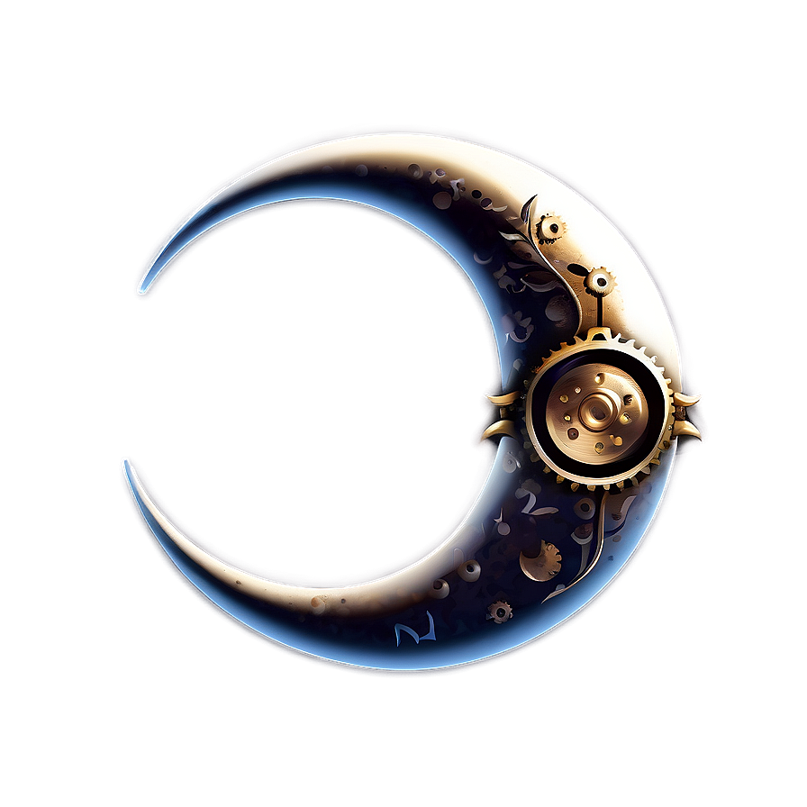 Steampunk Crescent Moon Png 06252024 PNG image