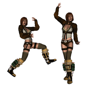 Steampunk_ Dancer_ Duo PNG image