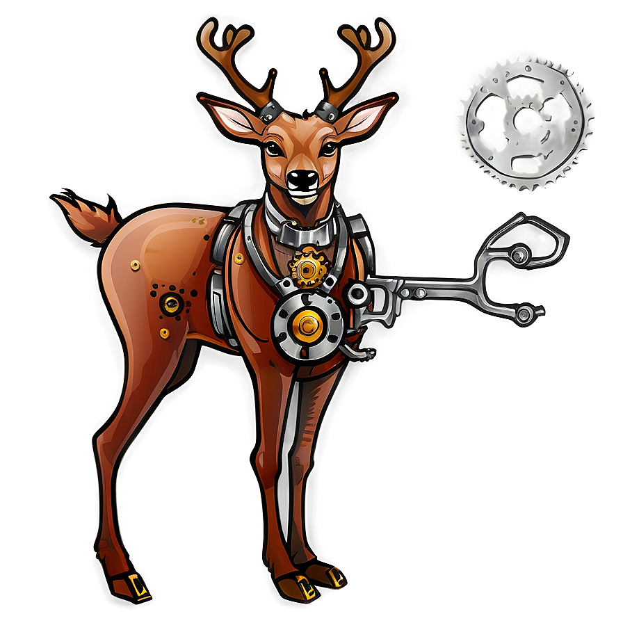 Steampunk Deer Design Png Mxw PNG image