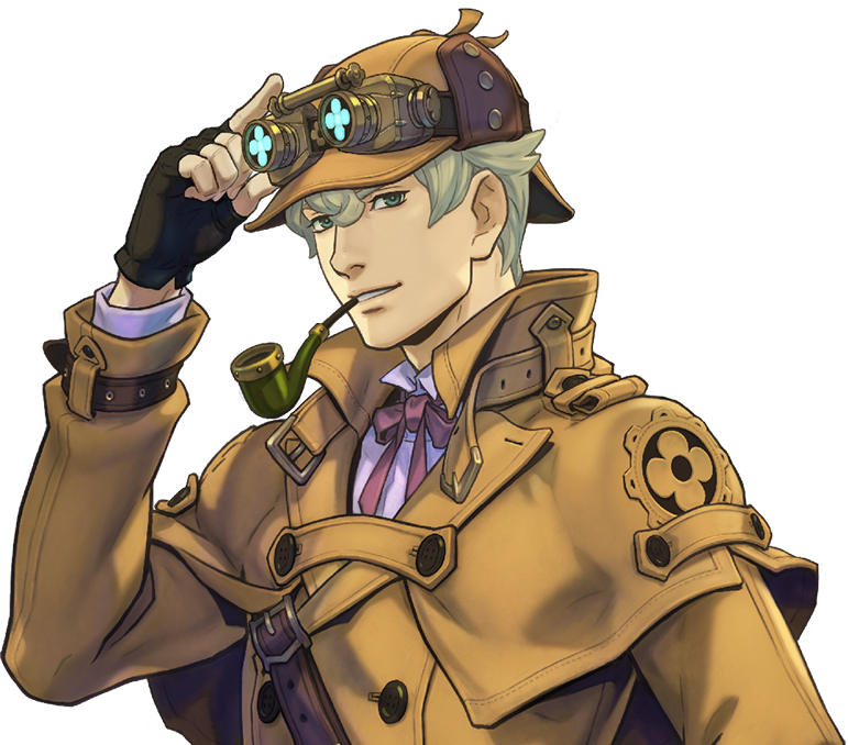 Steampunk Detective Gazing Afar PNG image