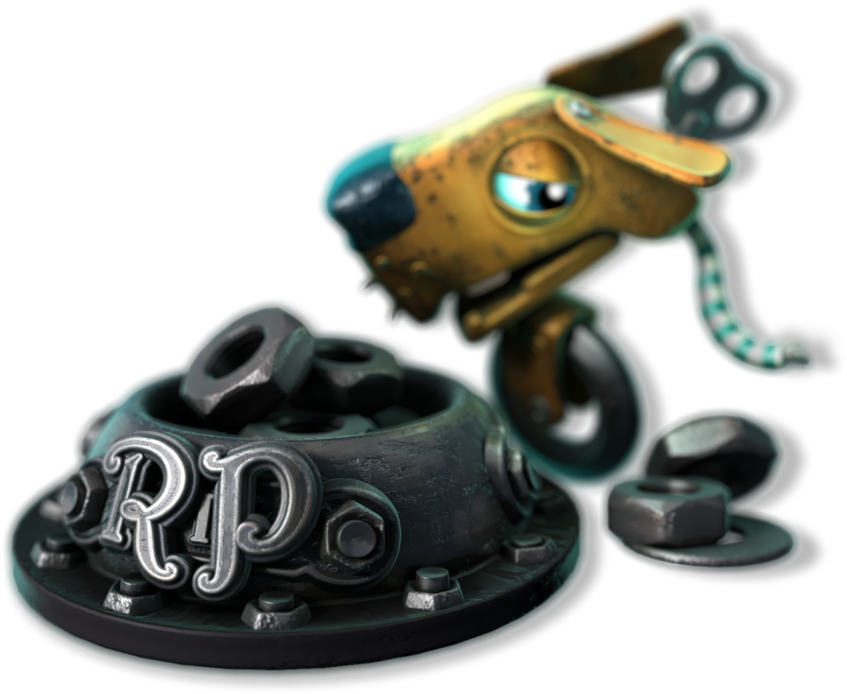 Steampunk Dog Sculpture PNG image