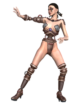 Steampunk Female Character Pose PNG image