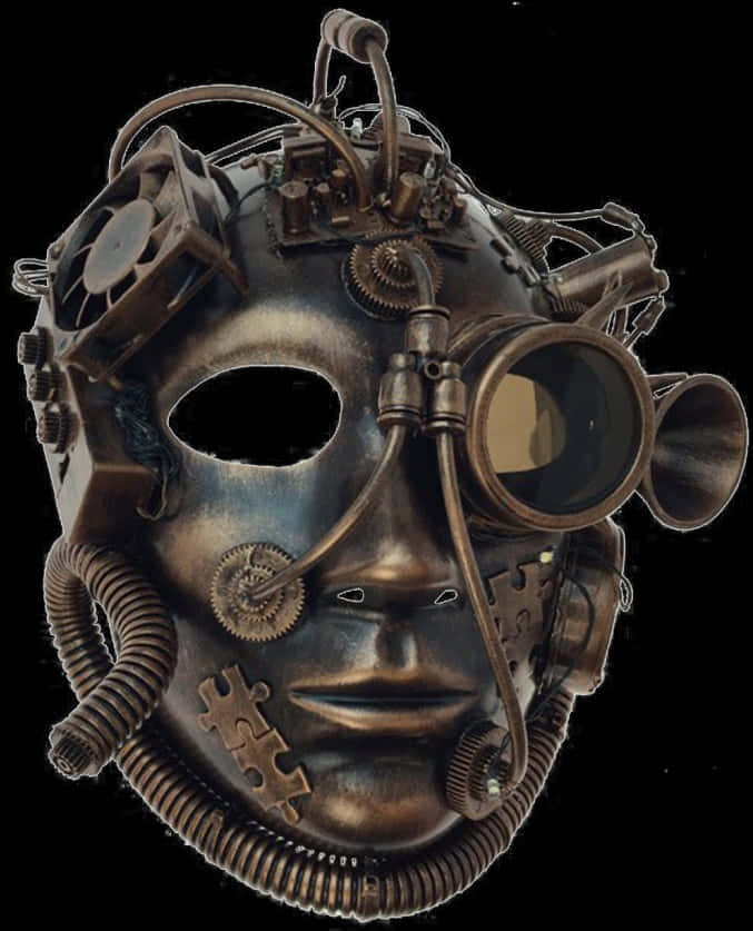 Steampunk Gas Mask Artwork PNG image