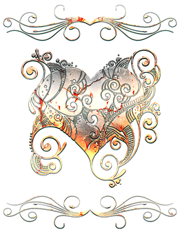 Steampunk Heart Artwork PNG image