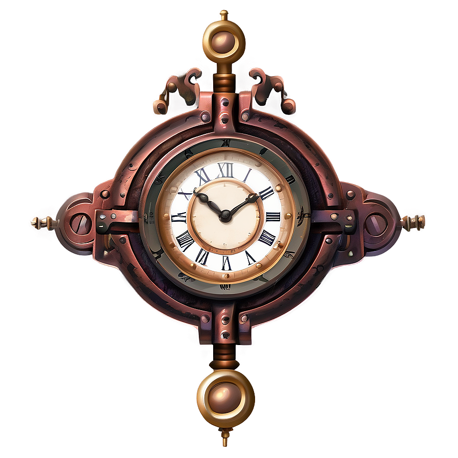 Steampunk Iron Clock Png 92 PNG image