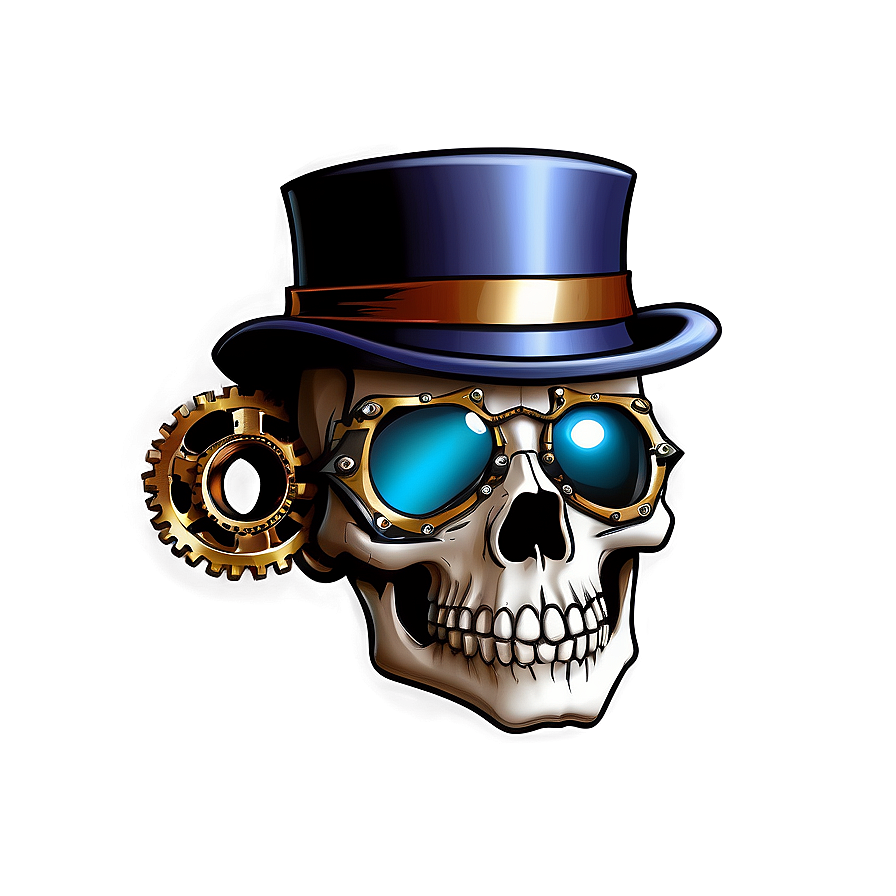Steampunk Skull Face Design Png 88 PNG image