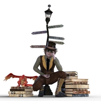 Steampunk Thinkerat Crossroads PNG image