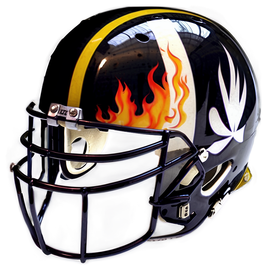 Steelers Helmet With Flames Png 06282024 PNG image