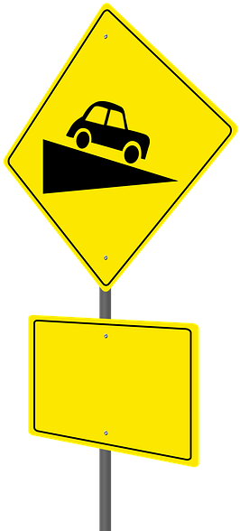 Steep Incline Road Sign PNG image