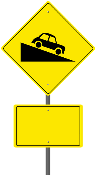 Steep Incline Road Sign PNG image