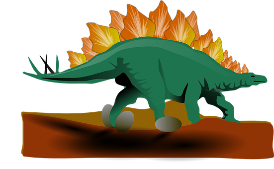 Stegosaurus Silhouette Autumn Leaves PNG image