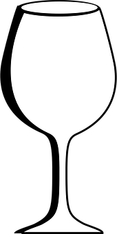 Stemmed Wine Glass Silhouette PNG image