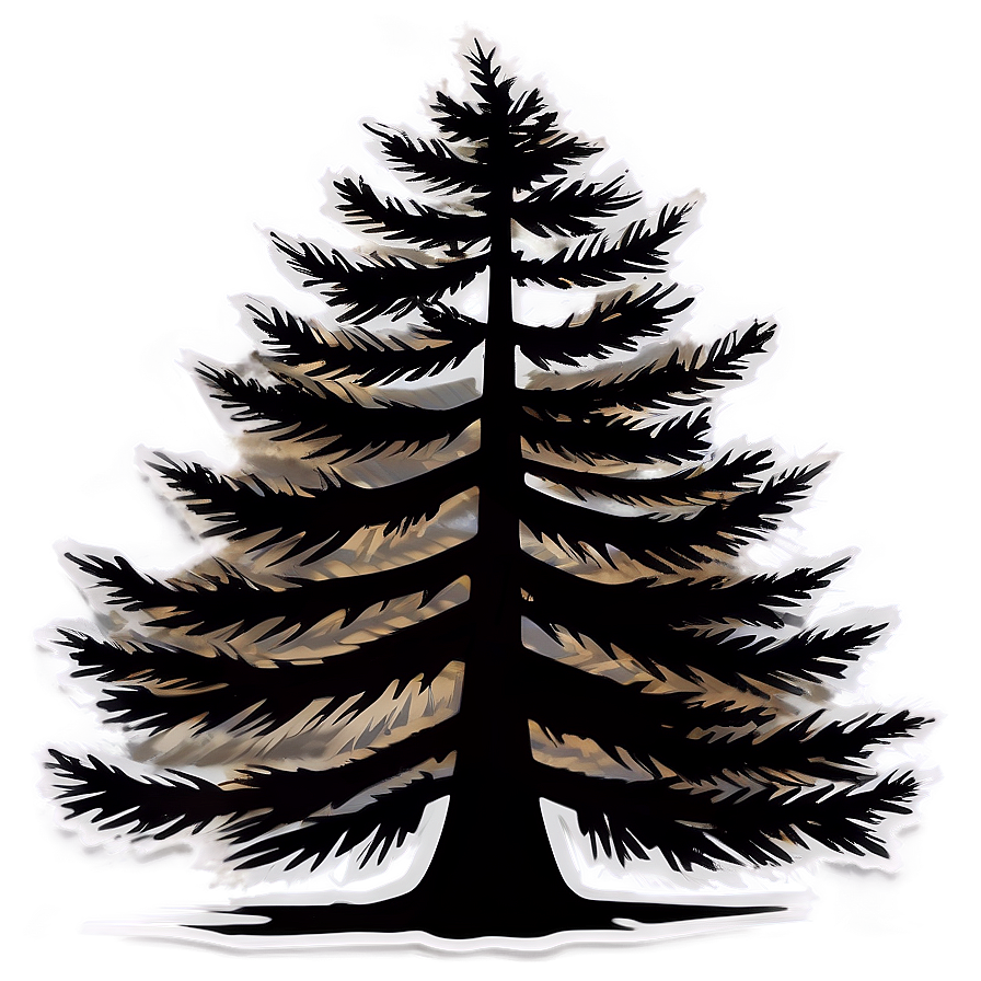 Stencil Of Spruce Tree Silhouette Png Lui PNG image