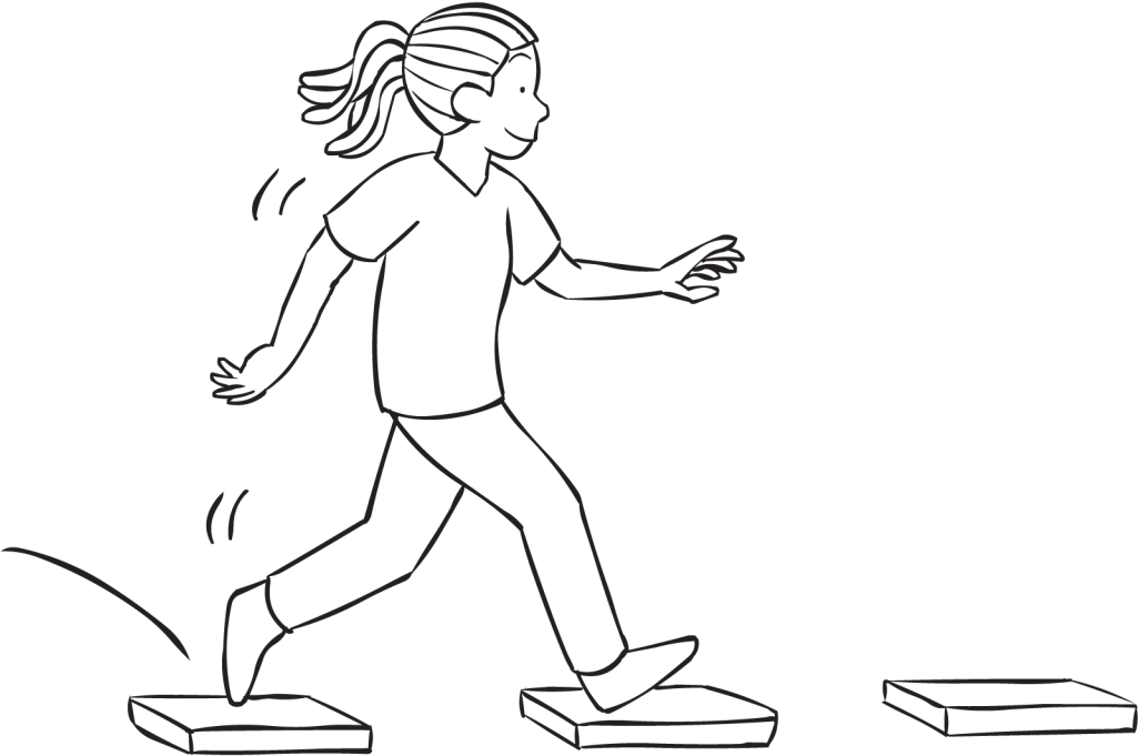 Stepping Stones Exercise Illustration PNG image